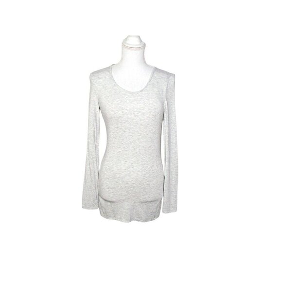 Lord & Taylor Womens Gray Heather Long Sleeve Pullover Tunic T Shirt Size Small - Picture 2 of 8
